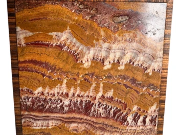 Two Art Deco Nightstands or Bedside Tables with Multi-Colored Marble Tops, 1930s
